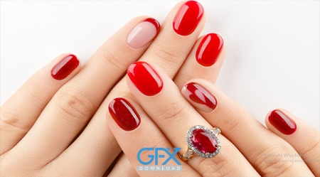عکس ژلیش ناخن رنگ قرمز