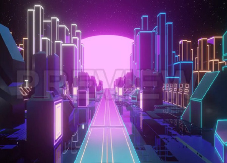 فوتیج موشن گرافیک شهر نئونی Glowing Neon City