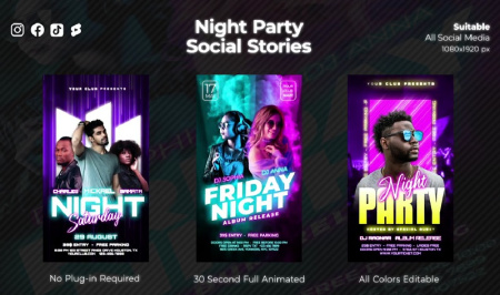 دانلود پروژه افتر افکت استوری اینستاگرام مهمانی Night Party Stories