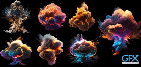 دانلود وکتور انفجار دودهای رنگی