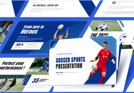 قالب آماده پاورپوینت Soccer Sports Match