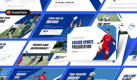 قالب پاورپوینت Soccer Sports Match
