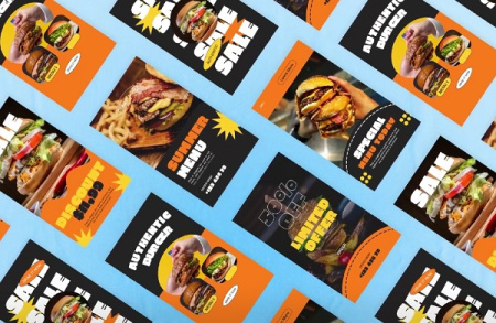 پروژه افتر افکت ریل اینستاگرام فست فود و همبرگر