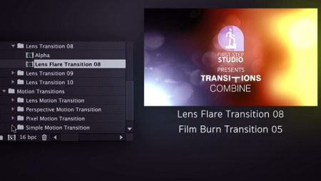 مجموعه 230 ترانزیشن آماده افتر افکت combine
