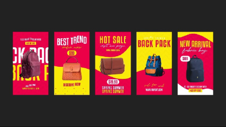 پروژه افتر افکت ریل و استوری فروش کیف Bags Social Reels