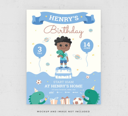 کارت جشن تولد لایه باز کودک