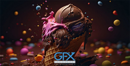 عکس بستنی قیفی شکلاتی