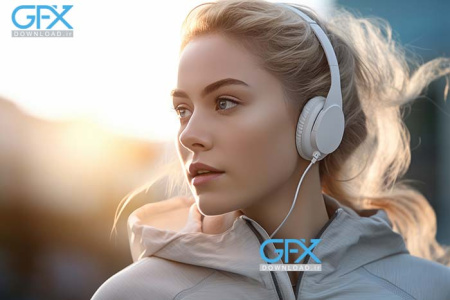 عکس دختر با هدفون برای پروفایل