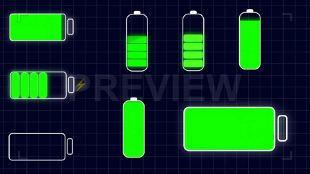 فوتیج موشن گرافیک مجموعه آیکون شارژ موبایل