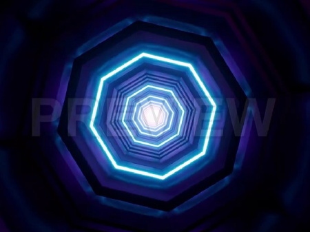 فوتیج بک گراند هشت ضلعی نئونی Octagon Neon Light