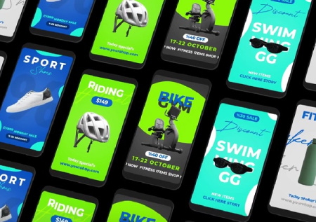 پروژه افتر افکت ریل اینستاگرام برای تجهیزات ورزشی