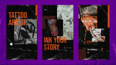 پروژه آماده افتر افکت استوری و ریل اینستاگرام با موضوع تتو