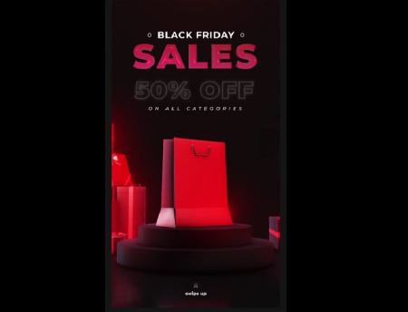 پروژه افتر افکت استوری اینستاگرام جمعه سیاه Black Friday Sales Stories