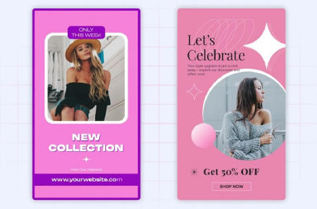 پروژه افتر افکت استوری های صورتی اینستاگرام Pink Vibes Stories