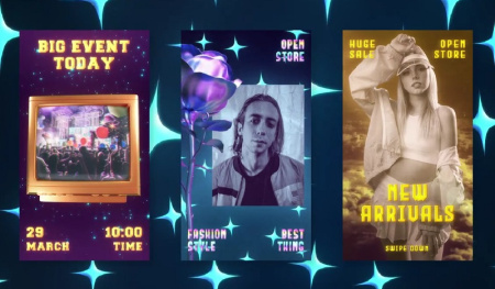 پروژه پریمیر استوری اینستاگرام با تم قدیمی Retro Airbrush Stories