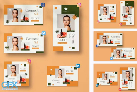 طرح بنر تبلیغاتی لوازم آرایشی