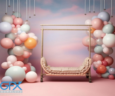 بک گراند تولد دخترانه برای فتوشاپ