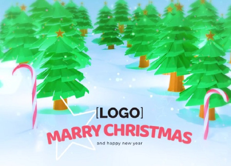 پروژه افتر افکت لوگوی کریسمس جنگلی Christmas Forest Logo