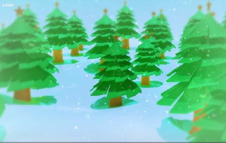 پروژه افتر افکت لوگوی کریسمس جنگلی Christmas Forest Logo