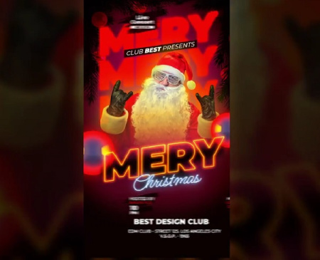 پروژه افتر افکت پوستر جشن کریسمس Christmas Party Poster