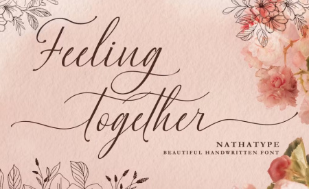 دانلود فونت انگلیسی بهم چسبیده Feeling Together