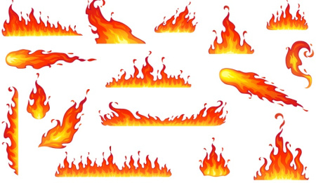 وکتور آتش کارتونی