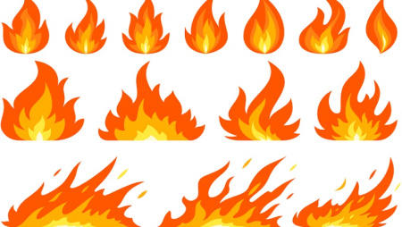 وکتور آتش کارتونی لایه باز