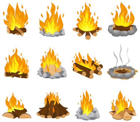 دانلود وکتور آتش کارتونی