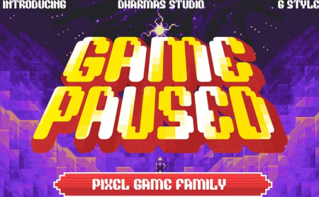 فونت انگلیسی برای گیم Game Paused