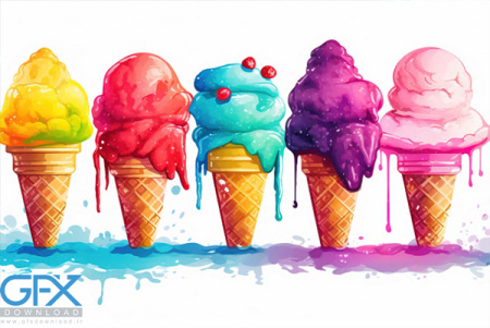 عکس نقاشی بستنی بامزه