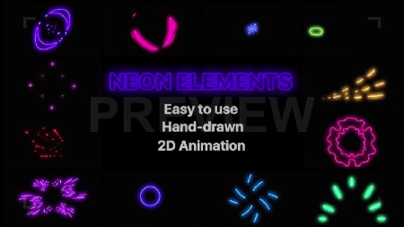 فوتیج موشن گرافیک المان های نئونی Neon Elements