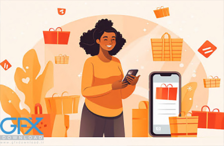 دانلود عکس خرید اینترنتی کارتونی