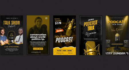 پروژه افتر افکت استوری های پادکست Podcast Reels