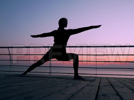 فوتیج زن در حال تمرین یوگا Woman Practicing Yoga