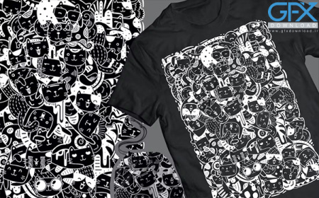 طرح لایه باز چاپ روی تیشرت