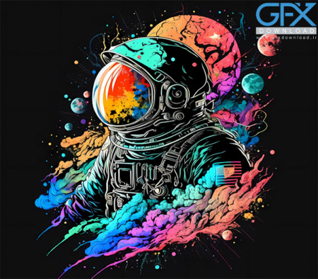 عکس فضانورد برای چاپ روی تیشرت