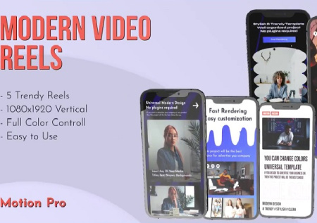 دانلود پروژه پریمیر ریل های ویدئویی Modern Video Reels