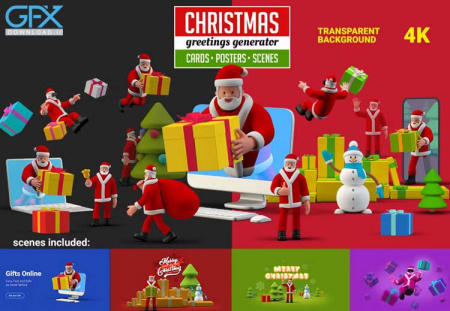 مجموعه کاراکتر لایه باز کریسمس برای فتوشاپ