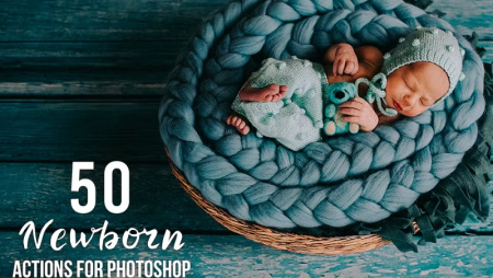 اکشن روتوش فوتوشاپ عکس نوزاد Newborn