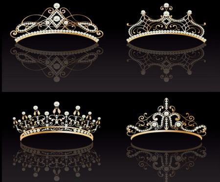 دانلود وکتور تاج عروس طلایی