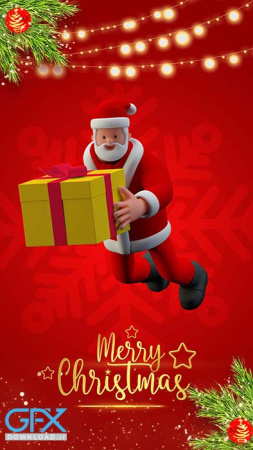 نمونه کاراکتر سه بعدی کریسمس برای استوری اینستاگرام