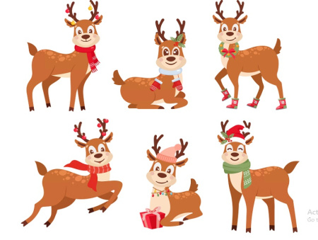 وکتور لایه باز گوزن کریسمس