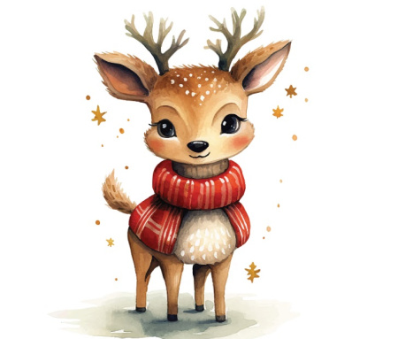 وکتور گوزن کریسمس کارتونی