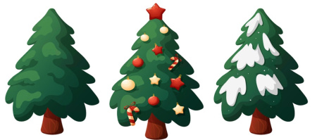 مجموعه وکتور لایه باز درخت کریسمس