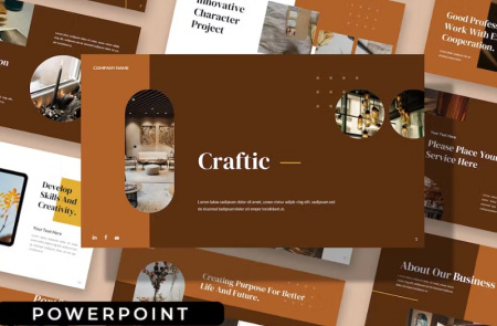 قالب پاورپوینت با تم کلاسیک Craftic