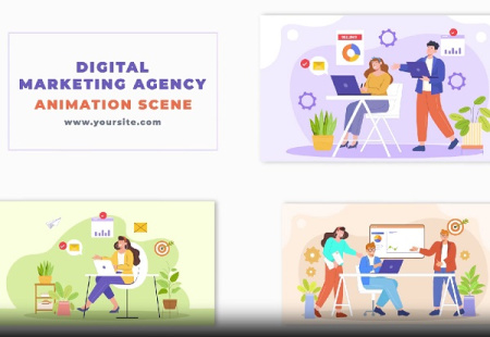 پروژه افتر افکت موشن گرافیک وکتور های مارکتینگ دیجیتال