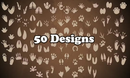 50 براش فتوشاپ ردپا Paw Footprint