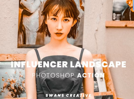 10 اکشن آماده فتوشاپ اینفلوئنسرها Influencer Landscape