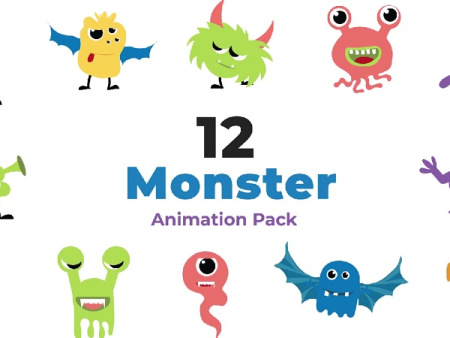 پروژه افتر افکت موشن گرافیک کاراکتر های هیولای انیمیشنی