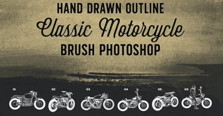 12 براش فتوشاپ موتور سیکلت Classic Motorcycle